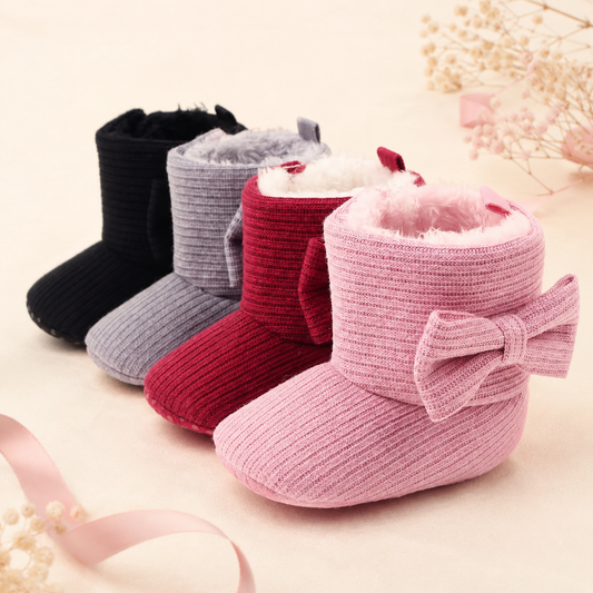 Les Bottines Douillettes — Chaussons bébé d’hiver à nœud