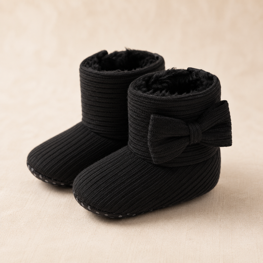 Les Bottines Douillettes — Chaussons bébé d’hiver à nœud