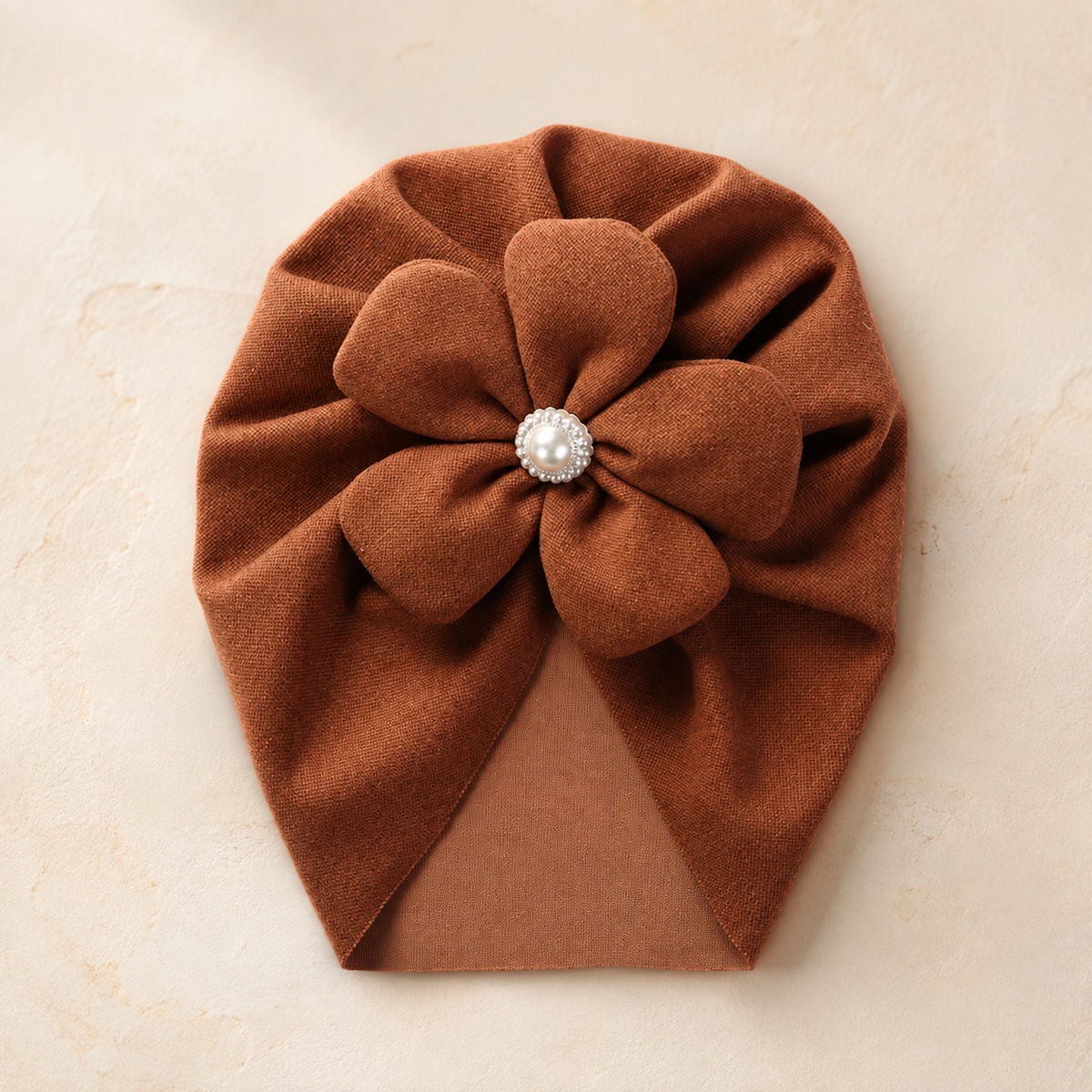 La Fleurie — Bonnet turban bébé à grande fleur