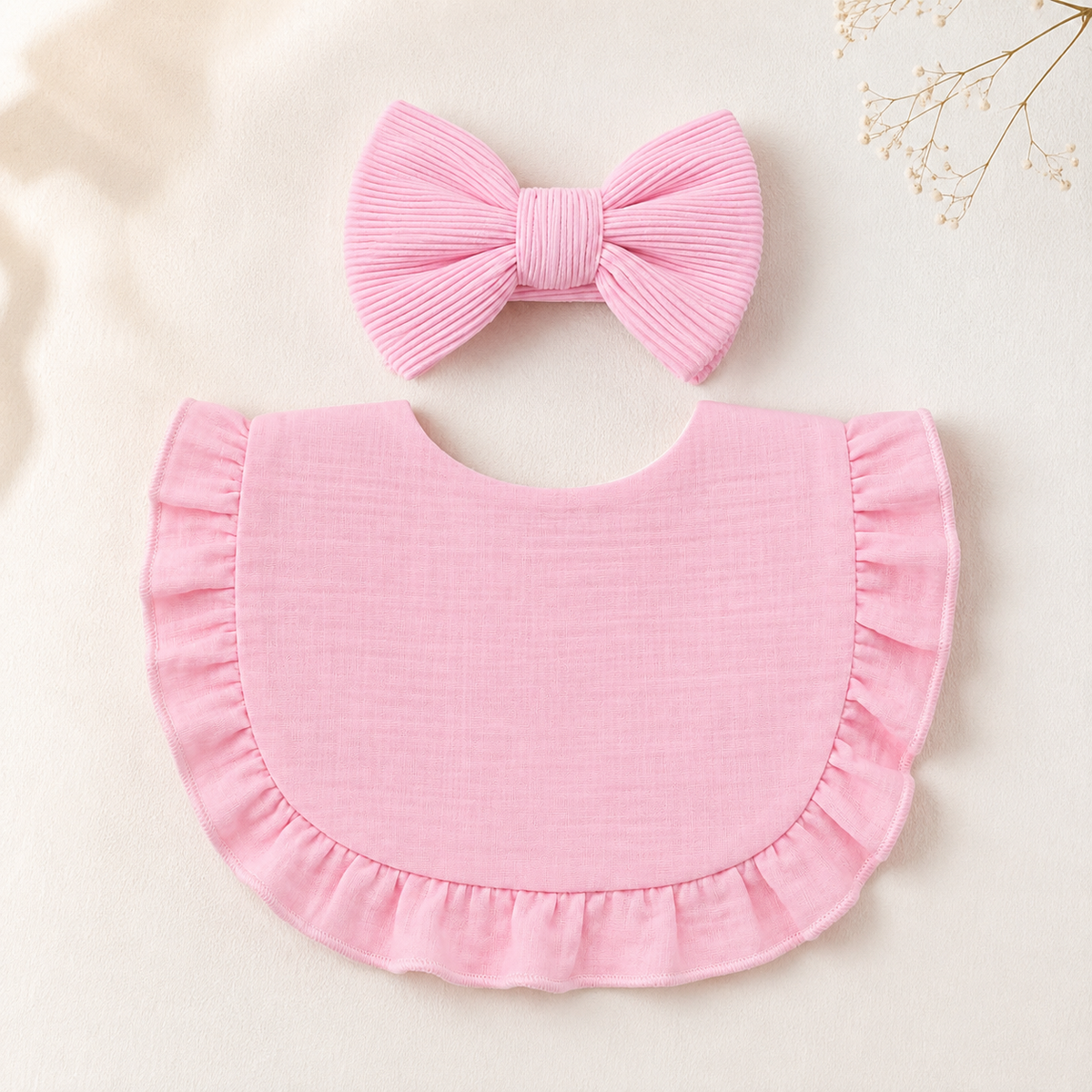 Bavoir à volants & bandeau