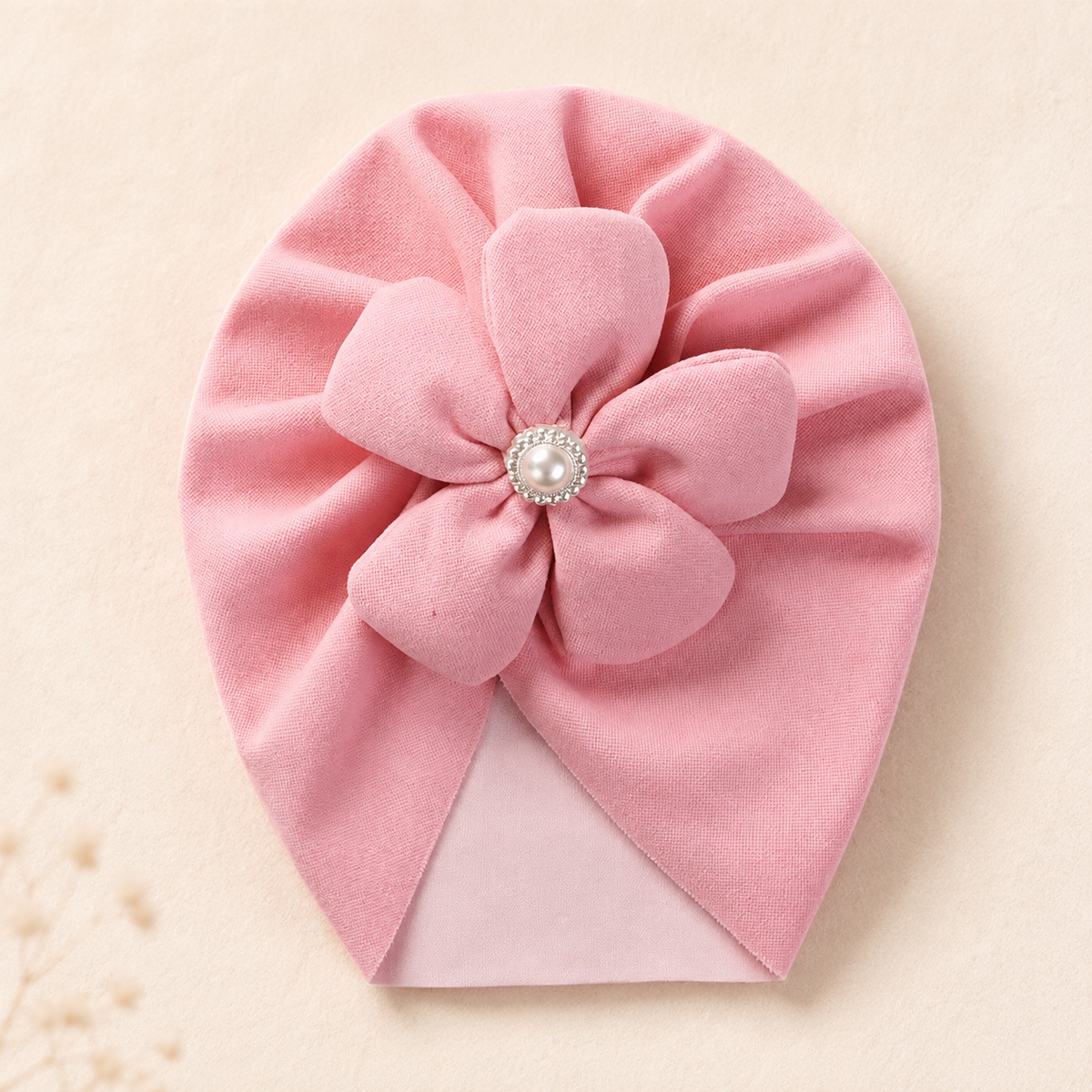 La Fleurie — Bonnet turban bébé à grande fleur