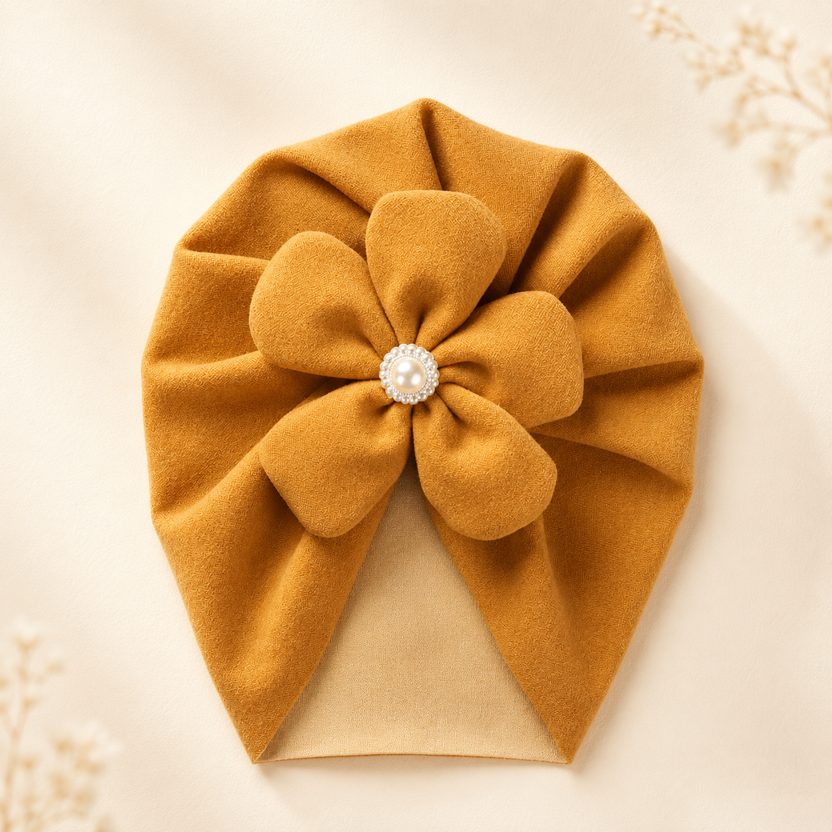 La Fleurie — Bonnet turban bébé à grande fleur