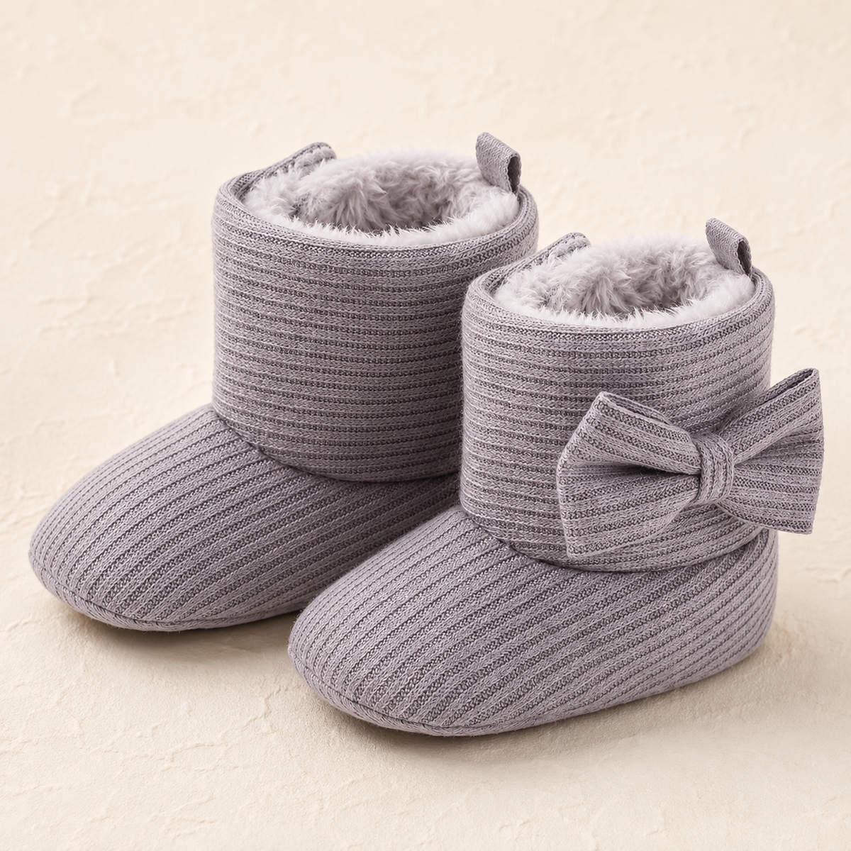 Les Bottines Douillettes — Chaussons bébé d’hiver à nœud