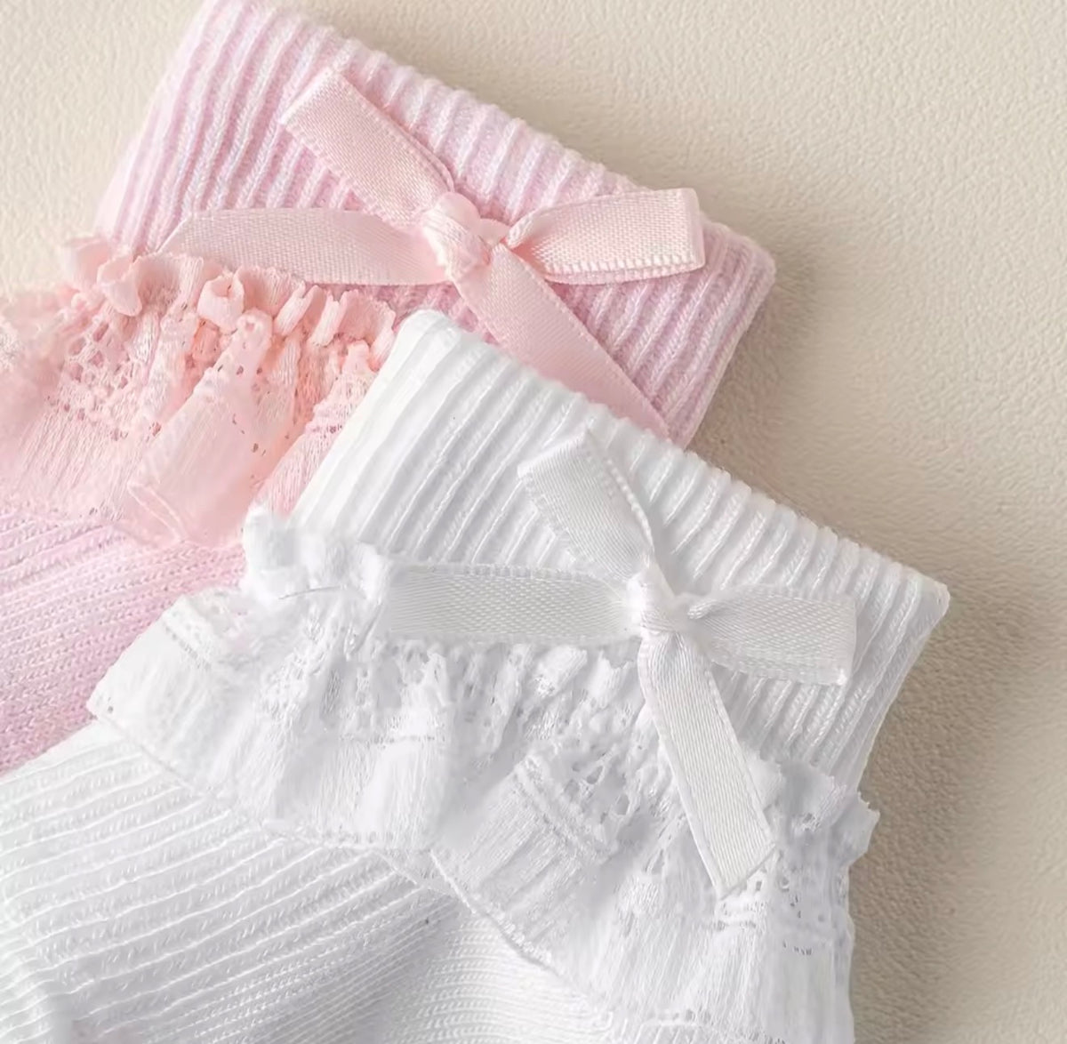 Les Délicates - Lot de 5 chaussettes bébé à dentelle