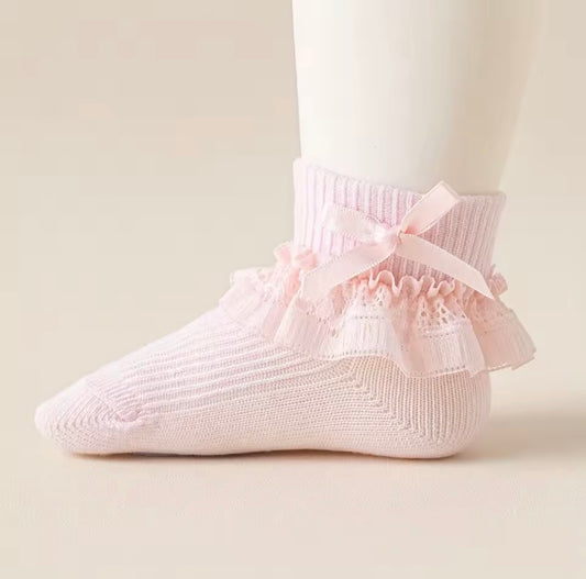 Les Délicates - Lot de 5 chaussettes bébé à dentelle