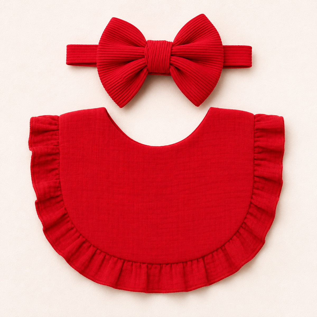 Bavoir à volants & bandeau